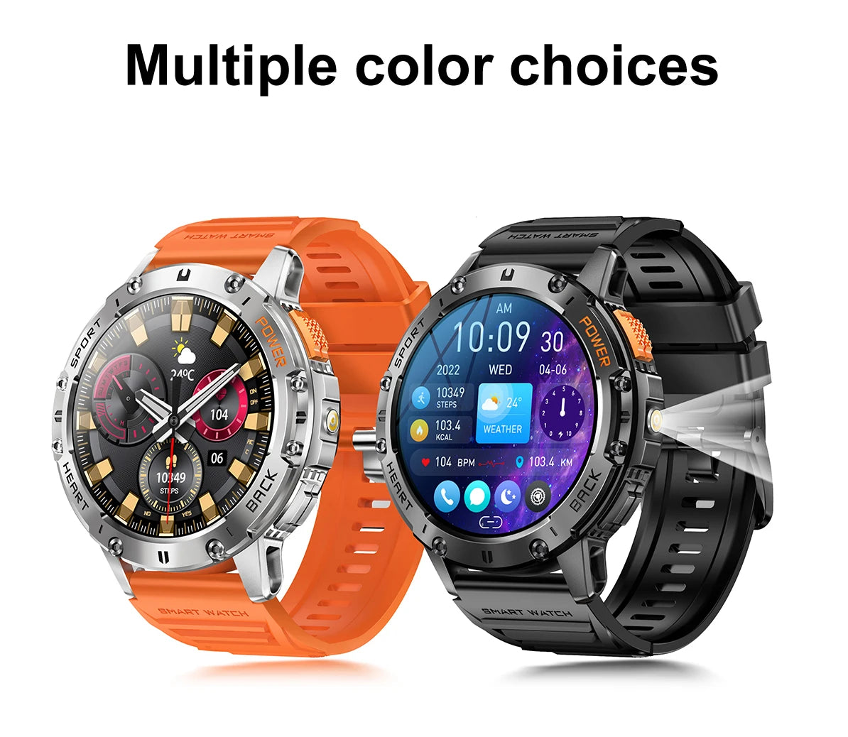 LIGE Outdoor Smartwatch For Men Bluetooth Call 530mAh Battery Flashlight AMOLED Watch Screen Sports Waterproof Smart Watch 2024