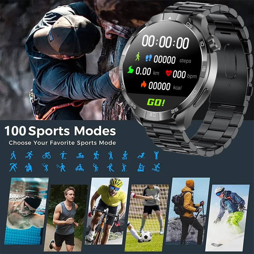 2024 NEW For HUAWEI Men Outdoors Sports GPS NFC Smart Bracelet Compass Heart rate Waterproof Bluetooth Call Fitness Smartwatchs