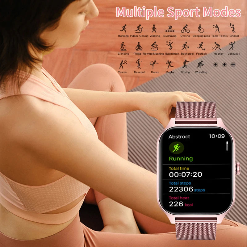 Lige Bluetooth Call Ladies Smart Watch 1.83inch Screen Heart Rate Waterproof Sport Bracelet For New 2024 Xiaomi Smartwatch Women