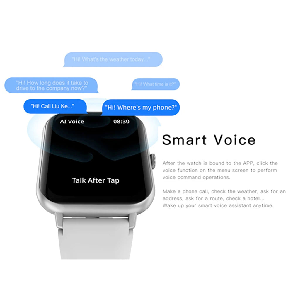 2024 New Men Women Blue Tooth Call Full Touch Screen Smart Watch Heart Rtae 100+ Sport Modes Waterproof Lady Fitness Smartwatch