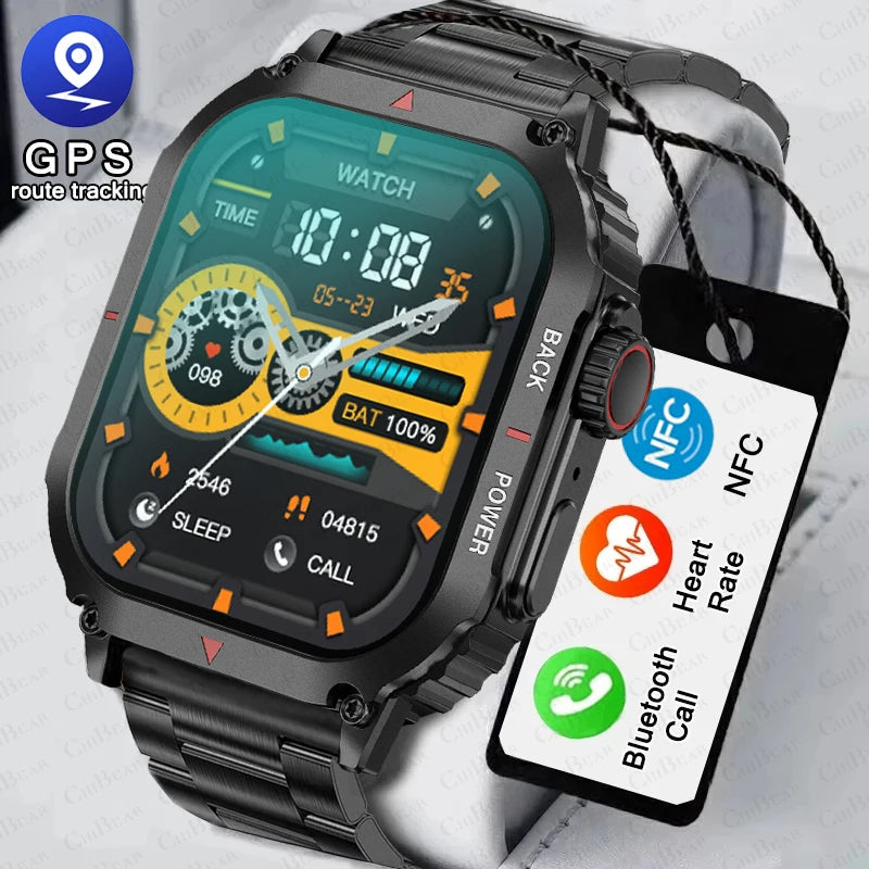 2024 New Smart Watch Men GPS Sport Siri voice Heart Rate Blood Sugar Fitness Watches Bluetooth Call Smartwatch For Huawei Xiaomi