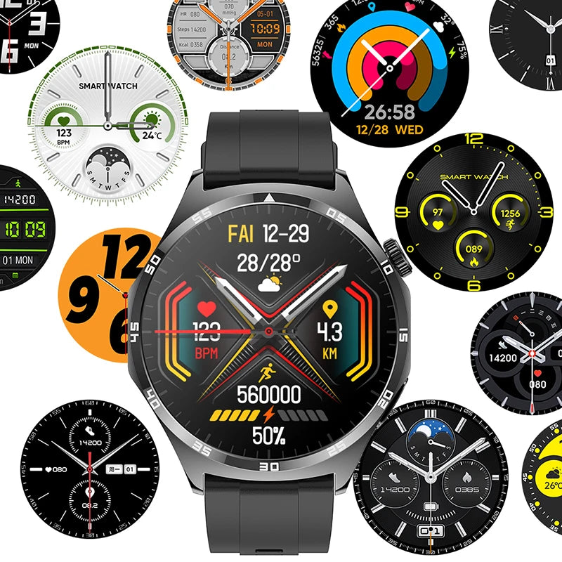 AMOLED Smart Watch Men 2024 Bluetooth Call Smartwatch ECG+PPG Blood Glucose IP67 Waterproof Watches Sports Fitness Bracelet Men