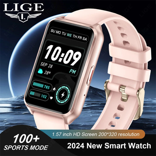 LIGE Men Smartwatch For Xiaomi Women Smart Watch Bluetooth Calling Health Monitoring Sports Watch Waterproof New Lady watch 2024