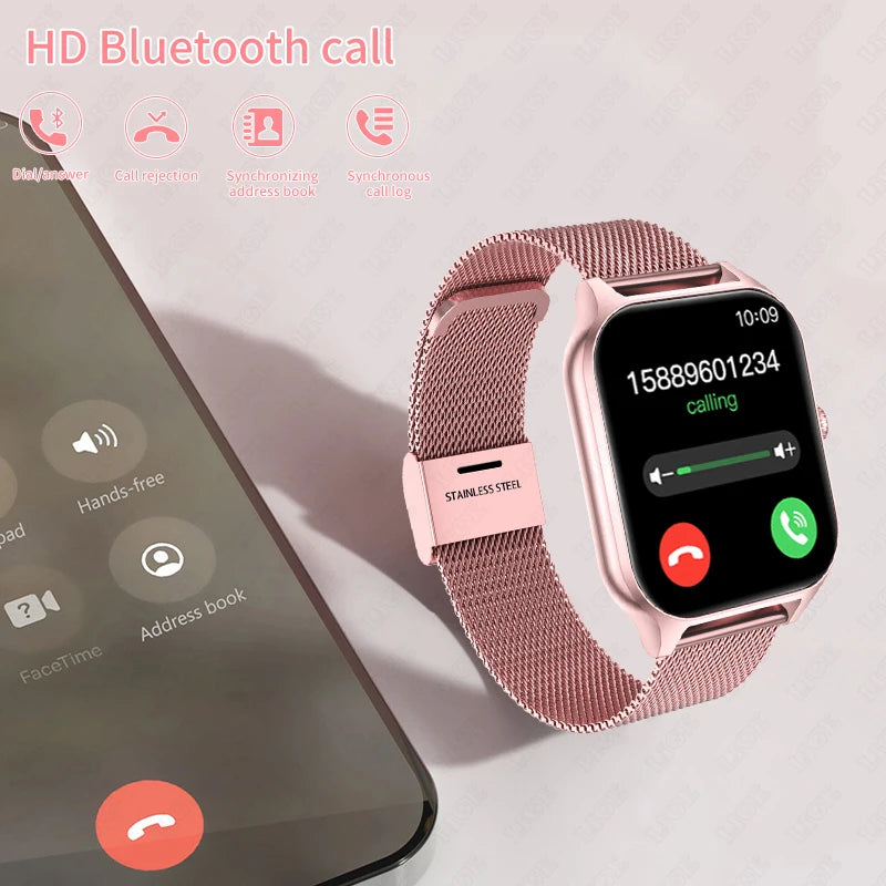 Lige Bluetooth Call Ladies Smart Watch 1.83inch Screen Heart Rate Waterproof Sport Bracelet For New 2024 Xiaomi Smartwatch Women