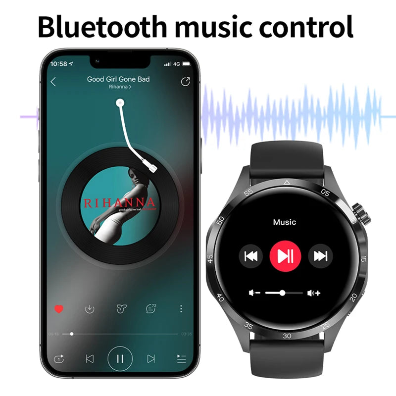 New For Huawei Smart Watch Men Watch 4 Pro AMOLED Screen Bluetooth Call NFC Health Monitoring Smartwatch 2024 New Watch GT 4