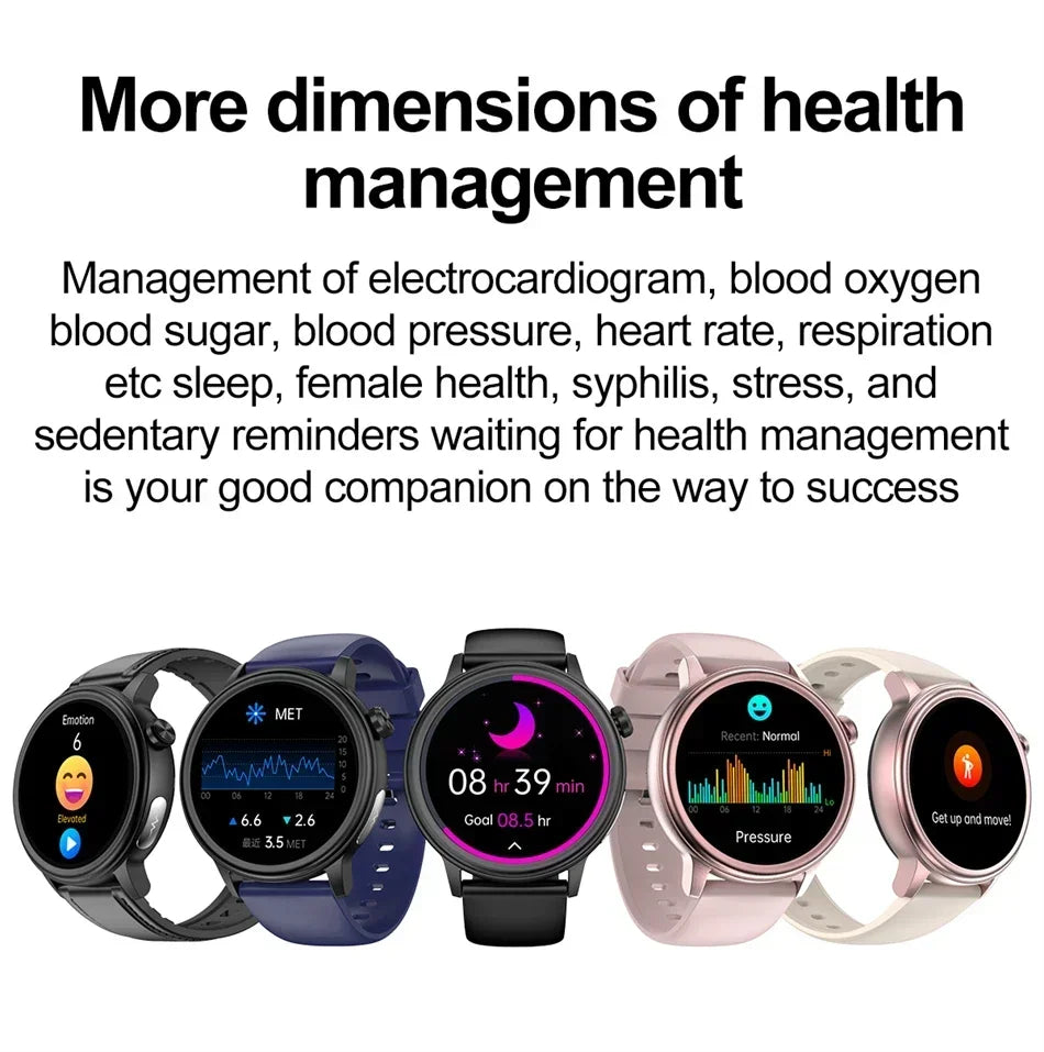 2024 ET470 Medical Grade ECG PPG New Smart Watch Wristwatch Men Women Bracelet BP HRV Sports Health Smartwatch