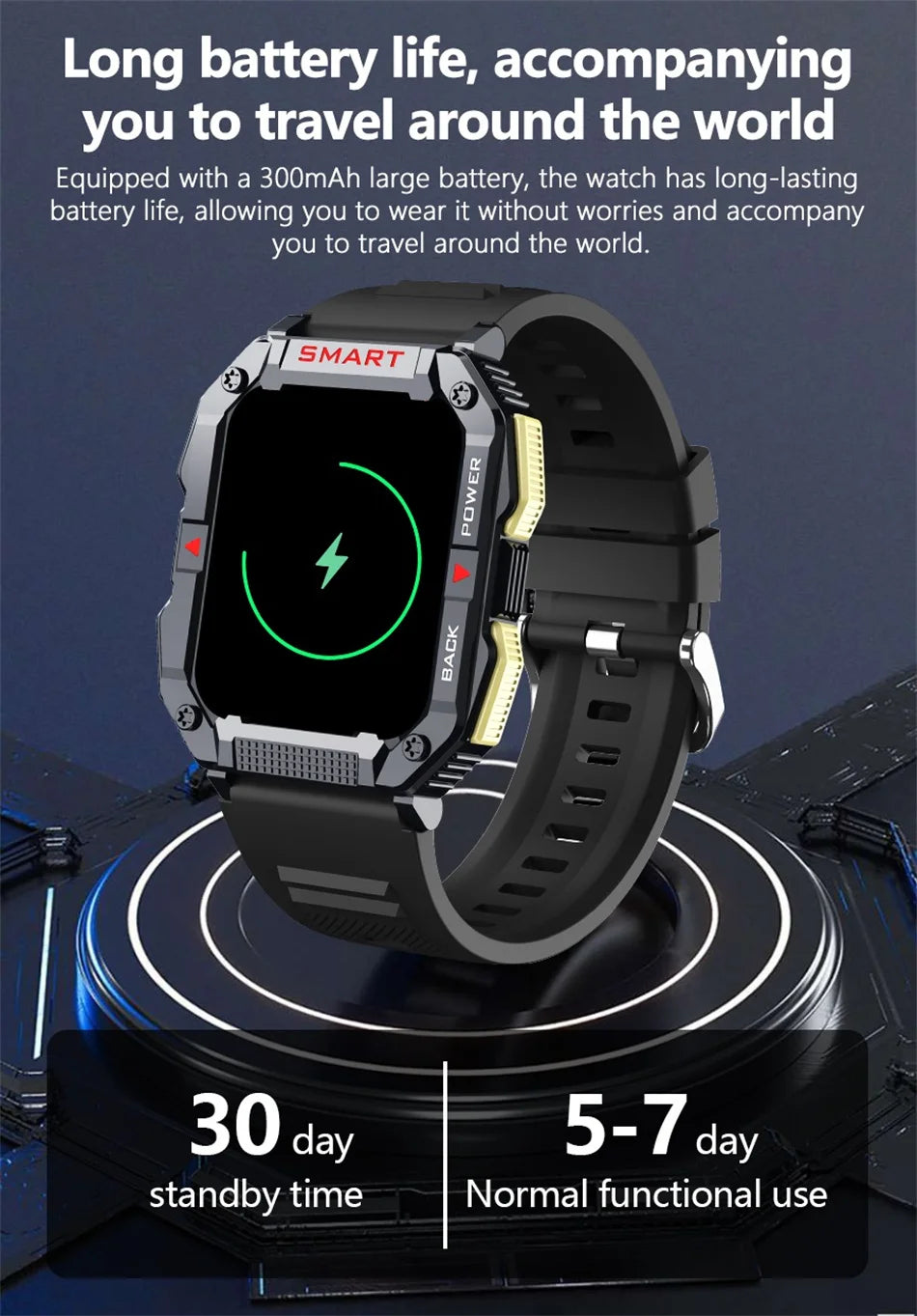 GPS Military Smart Watch Men Carbon Black Ultra Army Outdoor IP68 5ATM Waterproof Heart Rate Blood Oxygen Satm Smartwatch 2024