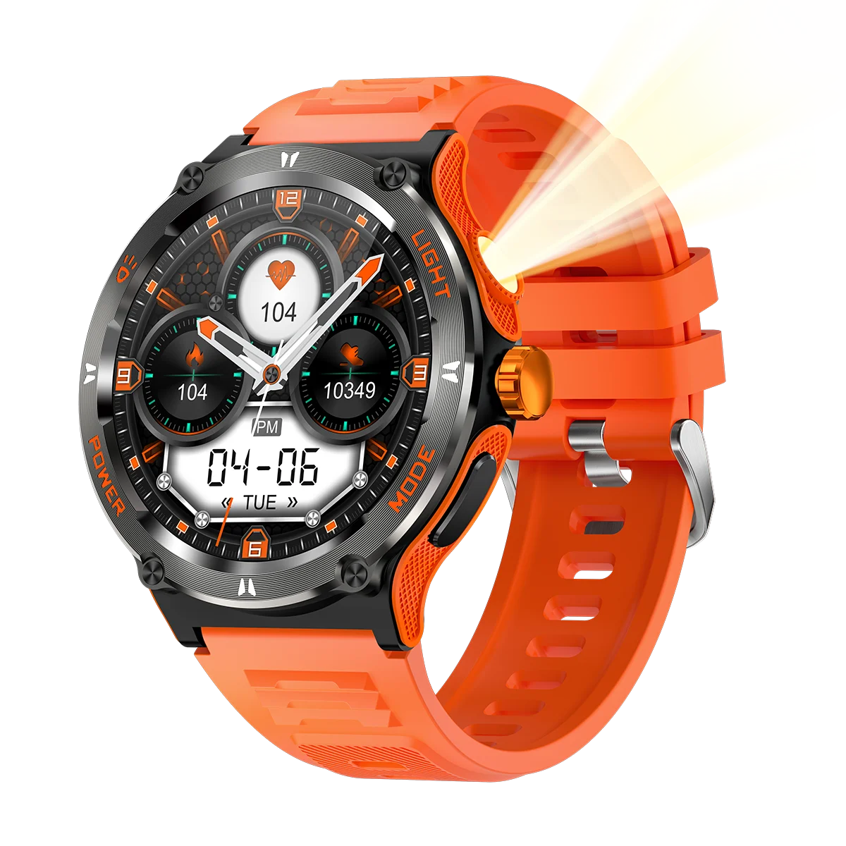 2024 new Smart Watch Men KT76 Sport Smart watches For Men Woman LED Flashlight Compass Bluetooth Call Heart Rate 3ATM Waterproof