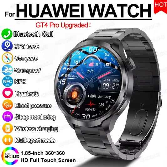 2024 New For HUAWEI Outdoor Sports Smart Watch Men AMOLED Screen NFC GPS Compass Heart rate Waterproof Bluetooth Call SmartWatch