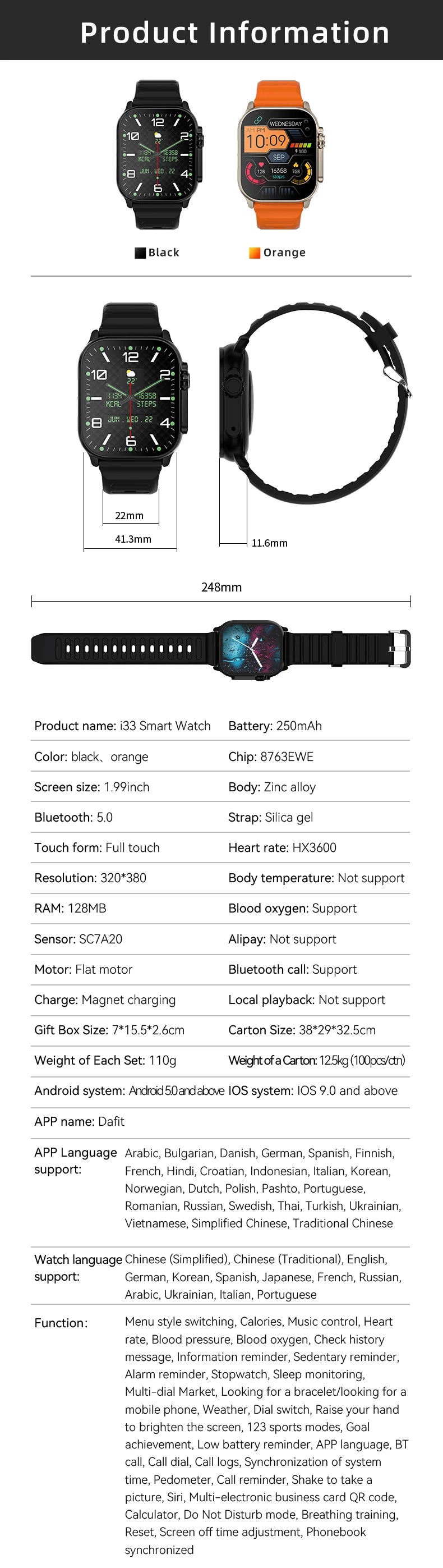 2024 New Sport Smart Watch Men 120+ Sports Mode Bluetooth Call 1.99 Inch Full Screen Touch Heart Rate Monitor Women SmartWatch