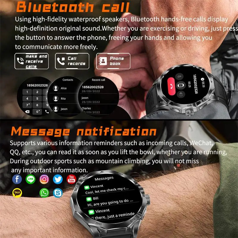 Outdoors Military Smart Watch Men For Android IOS Blood Pressure Waterproof 710 mAh Watches Bluetooth Call Smartwatch 2024 New