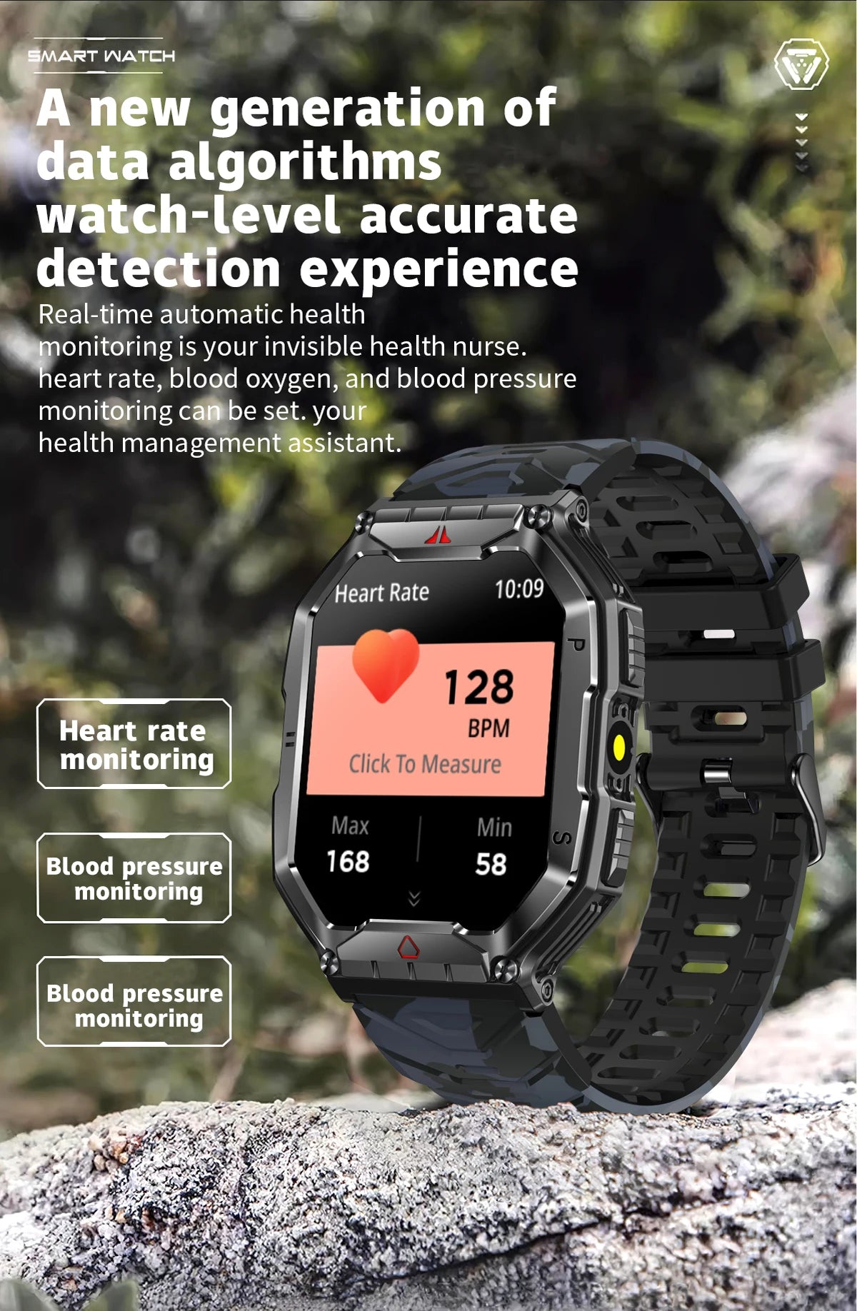 2024 New For Xiaomi Outdoor Smart Watch Men 2.01-Inch HD Screen GPS Compass 650 mAh Battery Waterproof Bluetooth Call SmartWatch