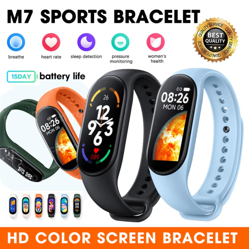 M7 Pedometer Men Women Smartband M7 Heart Rate Smartwatch Fitness Tracker Blood Pressure Sport Smart Bracelet For Mi Band 7