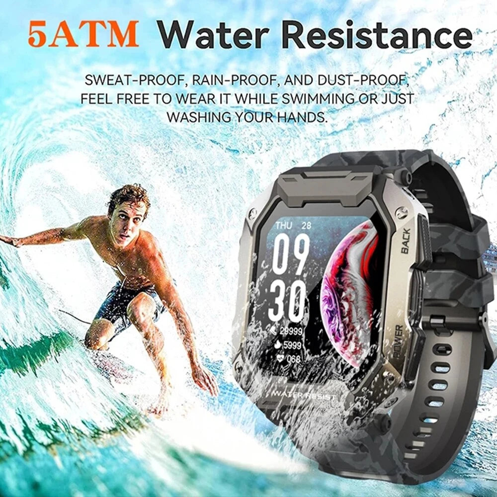 2024 New C20 Smartwatch Men 1.69 Inch HD Screen Bluetooth Call Sport Fitness 5ATM Waterproof Tracker Sleep Monitor Smart Watch