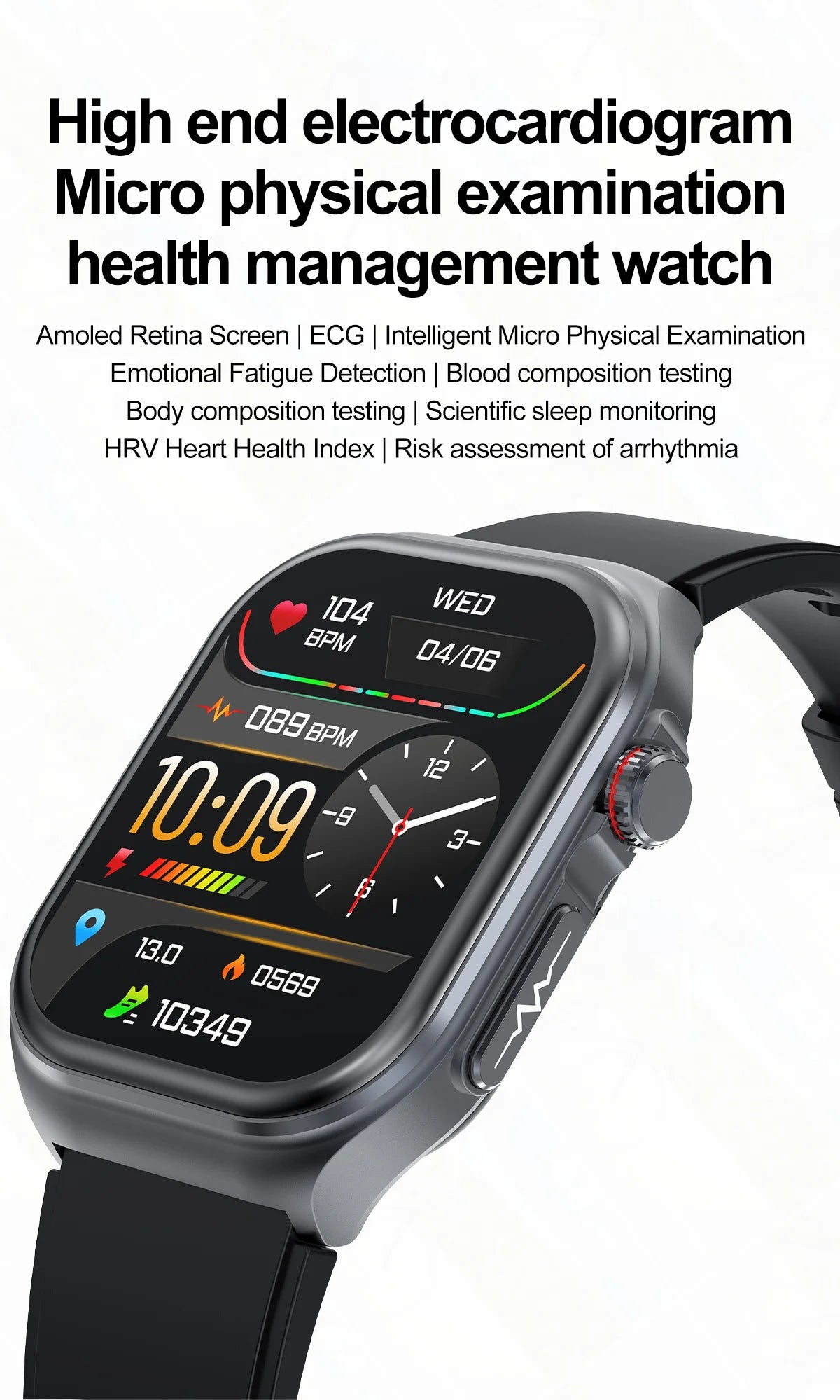 2024 New Nfc Smart Watch Men Medical Grade Watches Ecg Ip68 Waterproof Blood Glucose Oxygen Lipid Health Calls Smartwatch Ledies