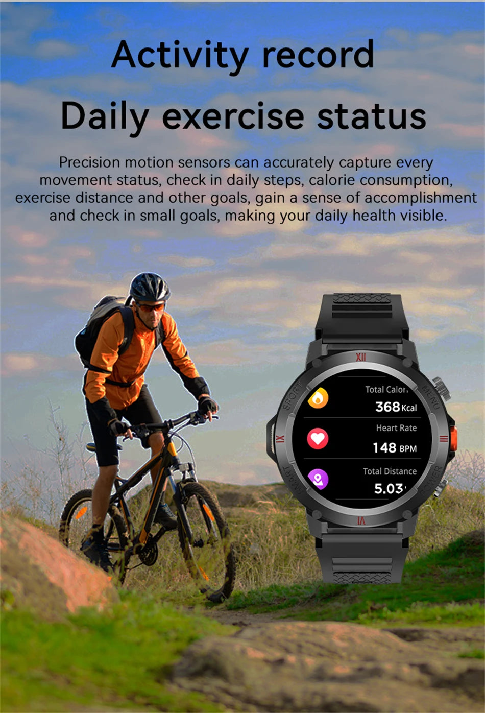 1.46 Inch HD Screen Smartwatch Men LED GPS Sport Fitness Tracker Bluetooth Call Outdoor Smart Watch For Huawei XIAOMI 2024 New