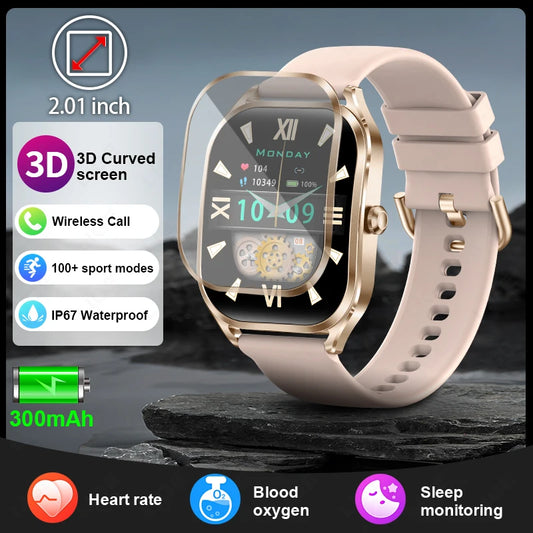 2024 For Xiaomi Men Smart Watches For Women 2.01-inch HD Screen Wrist Watch Bluetooth Call Waterproof Outdoor Sports Smartwatch