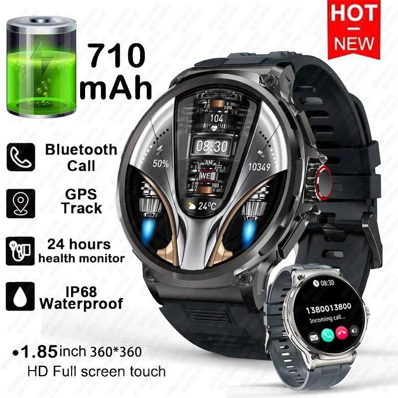 2024 New 1.85 inch Smart Watch Men IP68 Waterproof Sports 400+Dial Watch 710 mAh Bluetooth Call Smartwatch Man For Huawei Xiaom