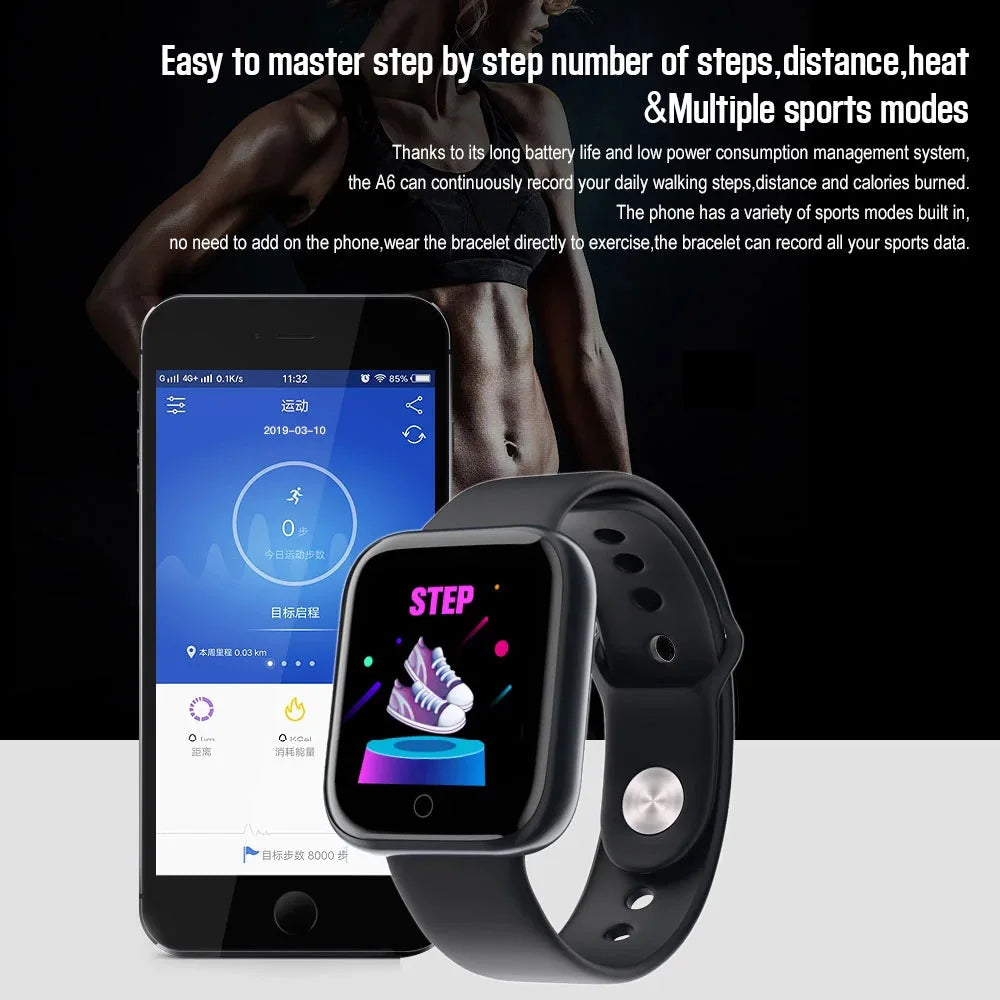 Y68 Smartwatch Fitness Bracelet Heart Rate Monitoring Reminder Step Counting Information Push Sleep Analysis D20 Sport Smartband