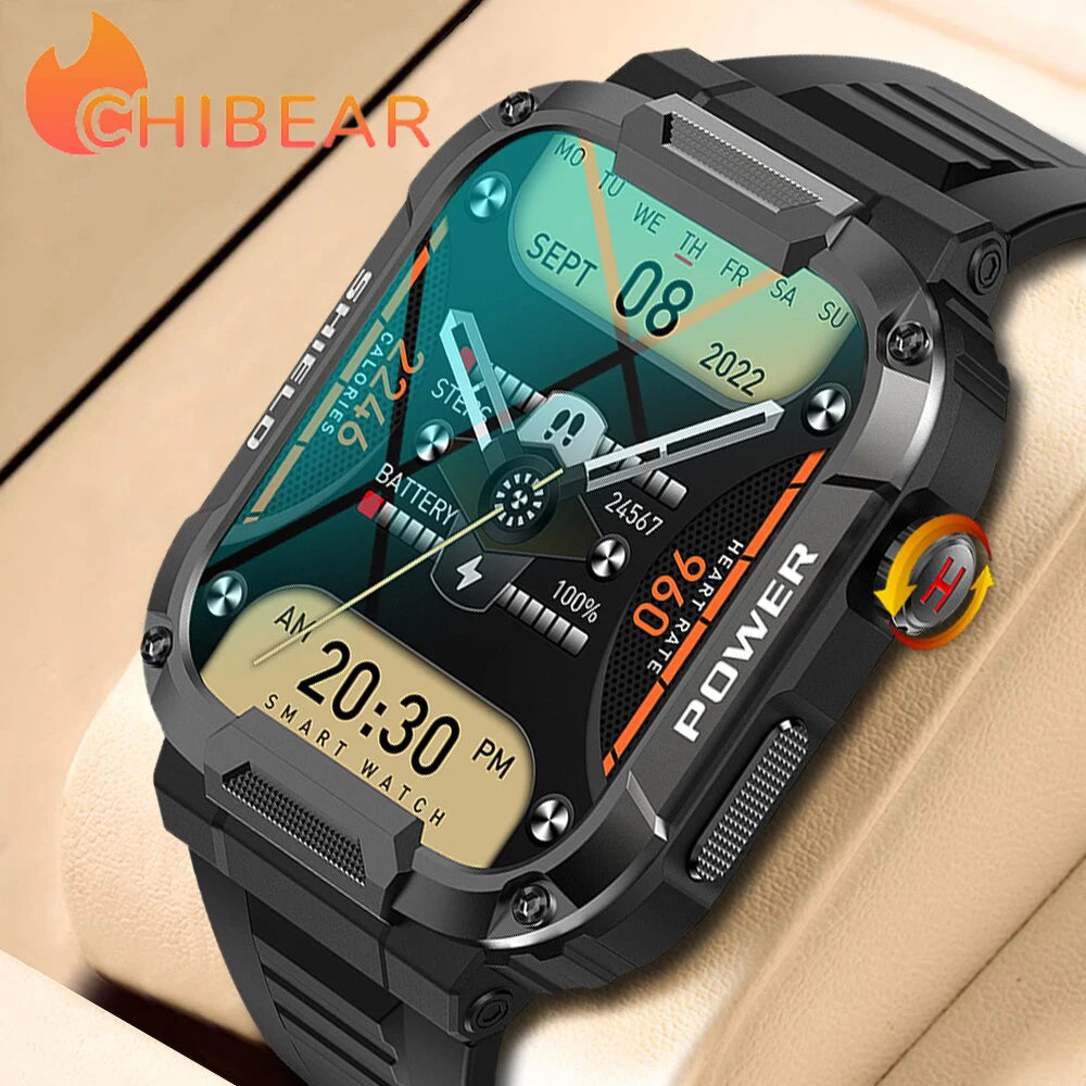 1.85 Outdoor Military Smart Watch Men Bluetooth Call Smartwatch For Huawei xiaomi IP68 Waterproof Sports Fitness Watch 2024 New