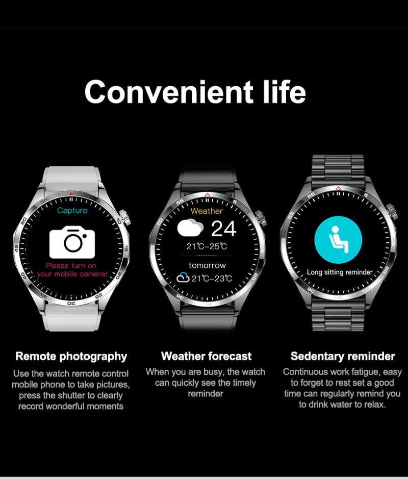 2024 New Smartwatch Men 1.5" Color Screen Full Touch Dial Outdoor Sports Waterproof Bluetooth Call Health Check Man Smart Watch