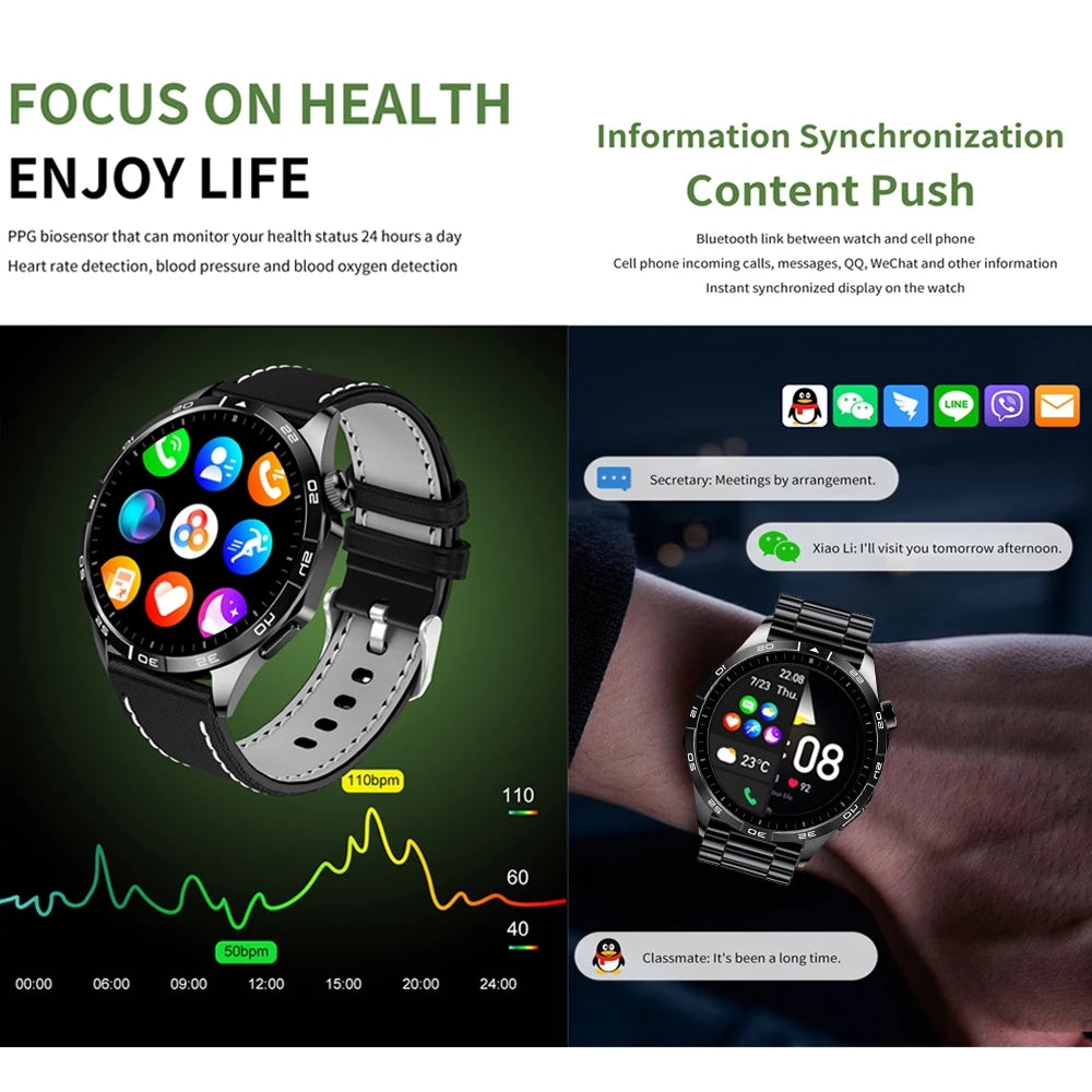 GPS Motion Tracking Men Smartwatch AMOLED 466*466 HD Screen Health Monitoring Bluetooth Call Waterproof Smart Watch Men 2024 New