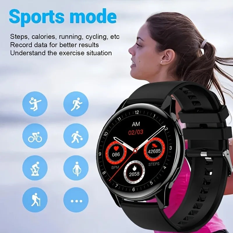 Men Women Smarthwhatch 2024 AMOLED Screen Bluetooth Call Ultra Thin Smart Watch Heart Rate Sports Modes Watches Music Smartwatch