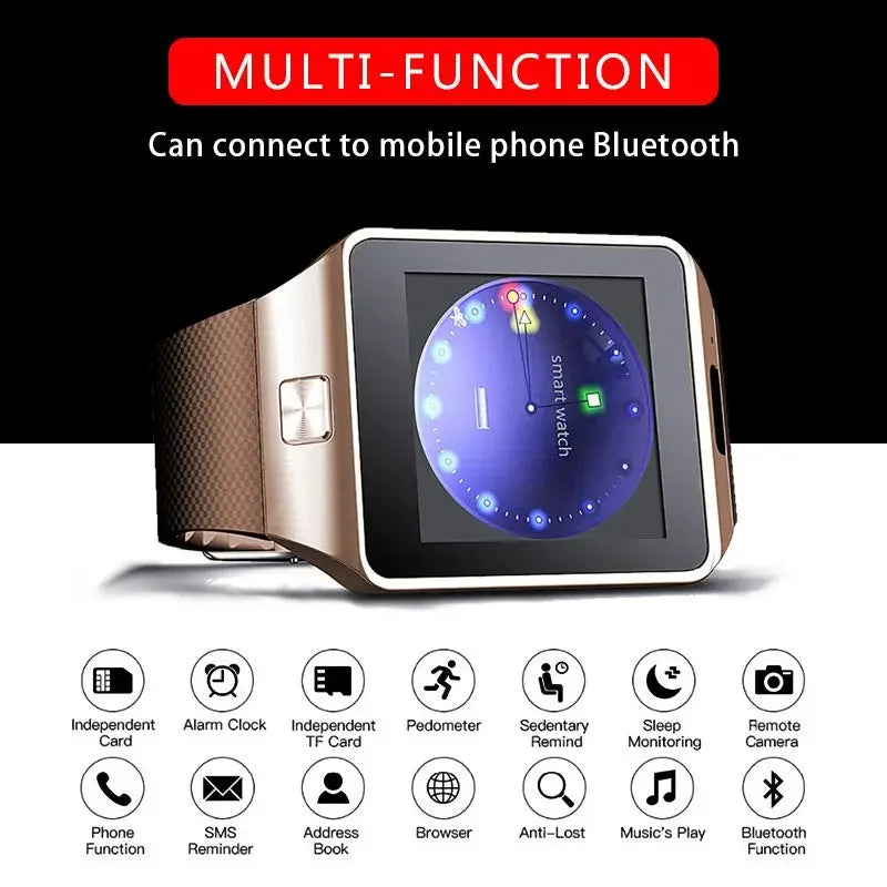 DZ09 Watches Mens 2024 Sport Watch Electronic Clock Support TF SIM Card Camera SMS Call Women Smartwatch for Android Phone