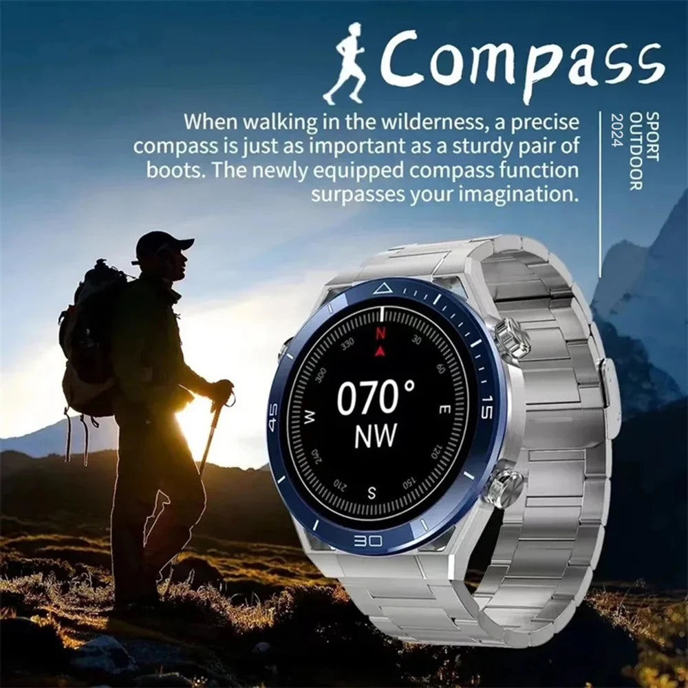 2024 New  NFC Smart Watch Men GPS Sport Track Fitness Watches Outdoor Compass Bluetooth Call HD Full Touch Screen Smartwatch