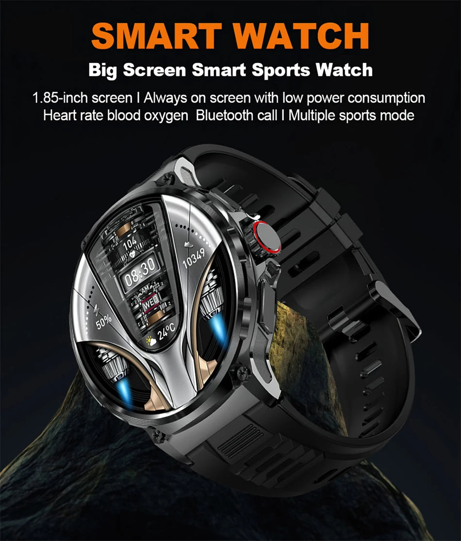 710 mAh  Large Battery 2024 New 1.85-inch Ultra HD Smart Watch Men Bluetooth Call Sports Fitness smartwatch For Huawei Xiaomi