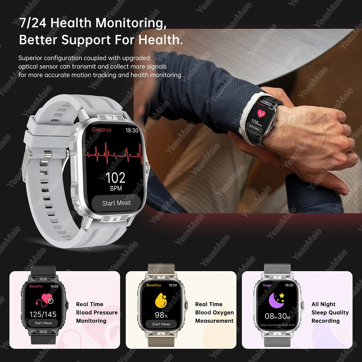 2024 New Smart Watch Bluetooth Call Heart Rate Calculator Smart Island Sport Blood Pressure Monitoring Smartwatchs For Men Women