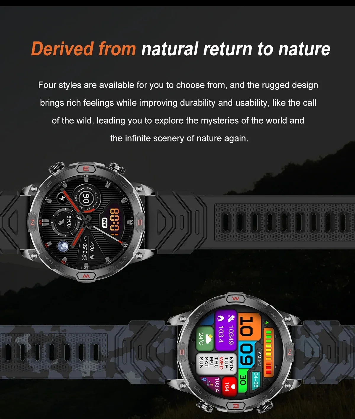 2024 New Outdoor Sport GPS Compass Smart Watch Men HD Screen Heart Rate Bluetooth Call 1ATM Waterproof Smartwatch For Android