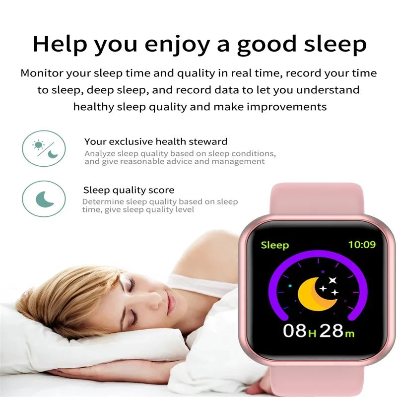 2024 New Y68 Smart Watch Bluetooth Fitness Tracker Sports Watch Heart Rate Monitor Blood Pressure Smart Bracelet for Android IOS