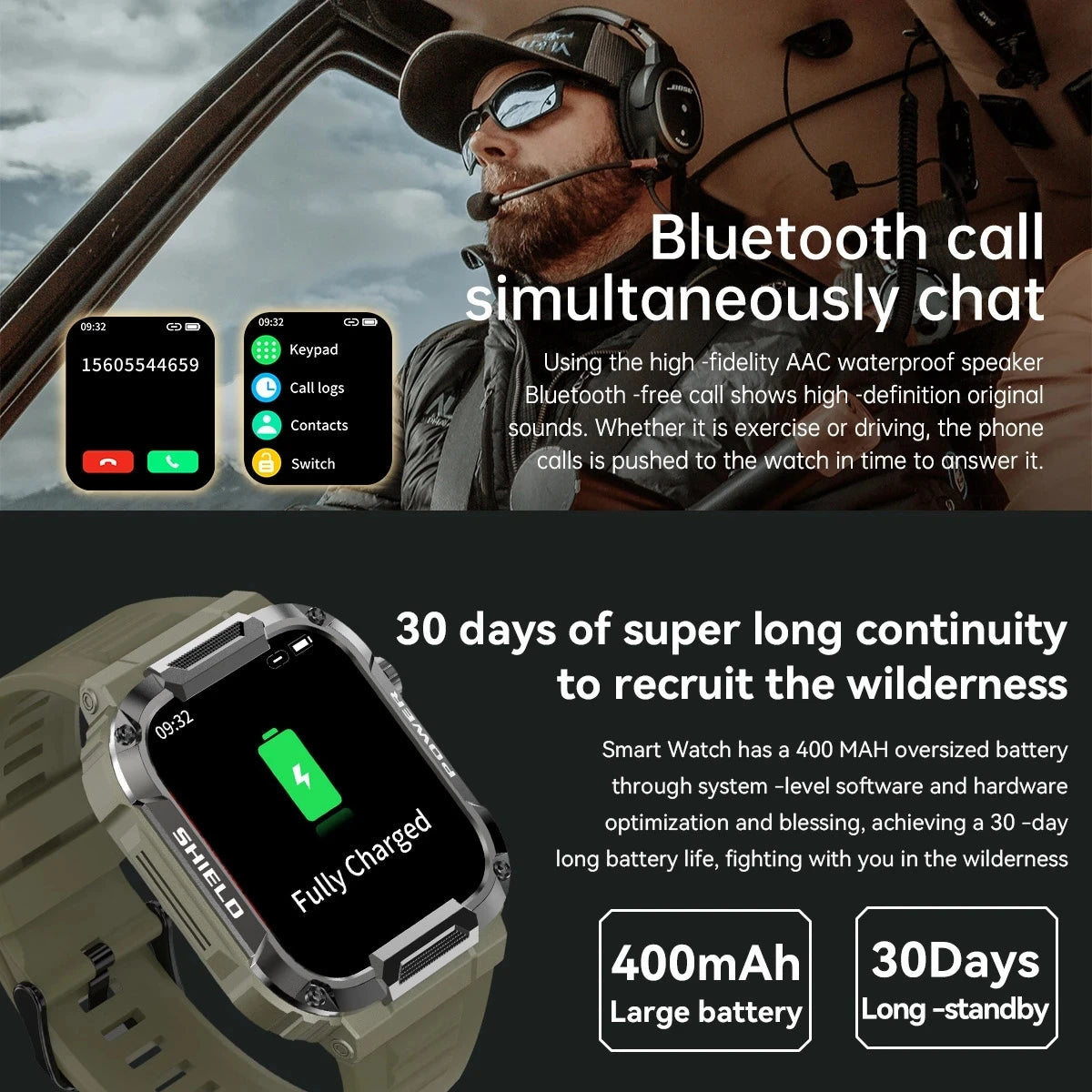 2024 Smart Watch Men 1.85" Bluetooth Call Waterproof 400mAh Blood Pressure AI Voice Outdoor Fitness Tracker Sports Smartwatch