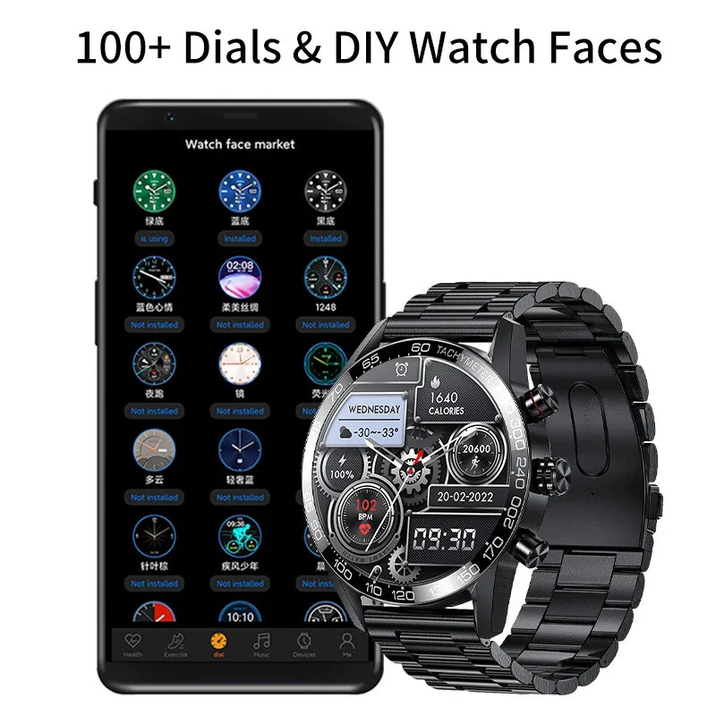 Lige 360 AMOLED HD Screen Watch For Men Smart Watch Bluetooth Calling Smartwatch 2024 Fashion Business Clock New Smartband Man