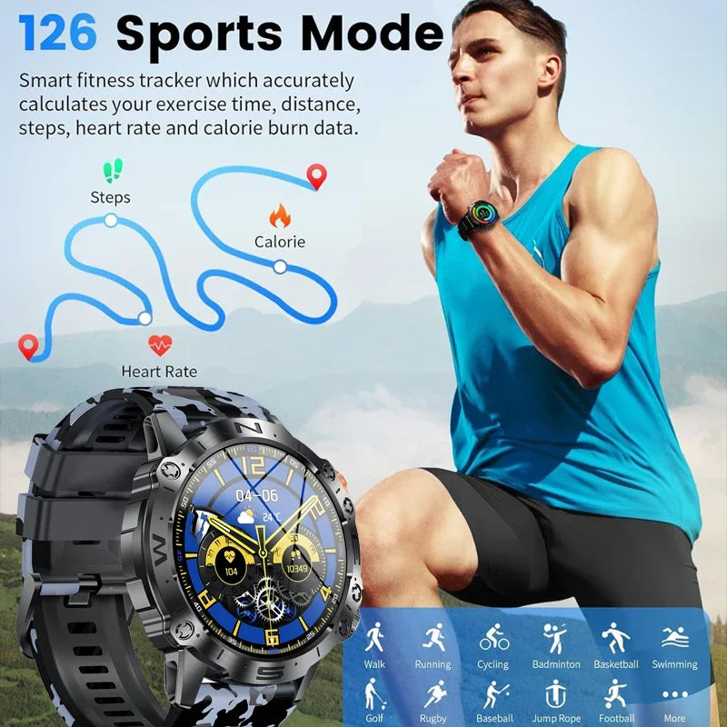 2024 New AMOLED Clock Bluetooth Call Smart Watch Men Sports Fitness Tracker Heart Monitor 380mAh Men Smartwatch For Android IOS