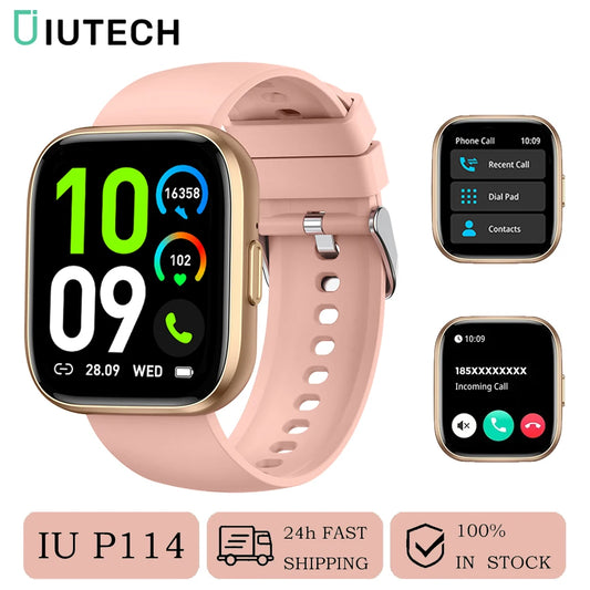 IUTECH P114 Smart Watch 2024 1.85"Touch Bluetooth Call Ladies Watch Waterproof Sport Health Monitoring Smartwatch for Men Women