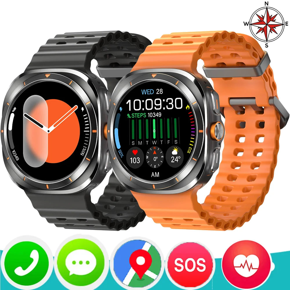 2024 New For Samsung Galaxy 7 Ultra AMOLED Smart Watch Men Blood Oxygen Heart Rate Bluetooth Call Sports Tracker Women GPS NFC