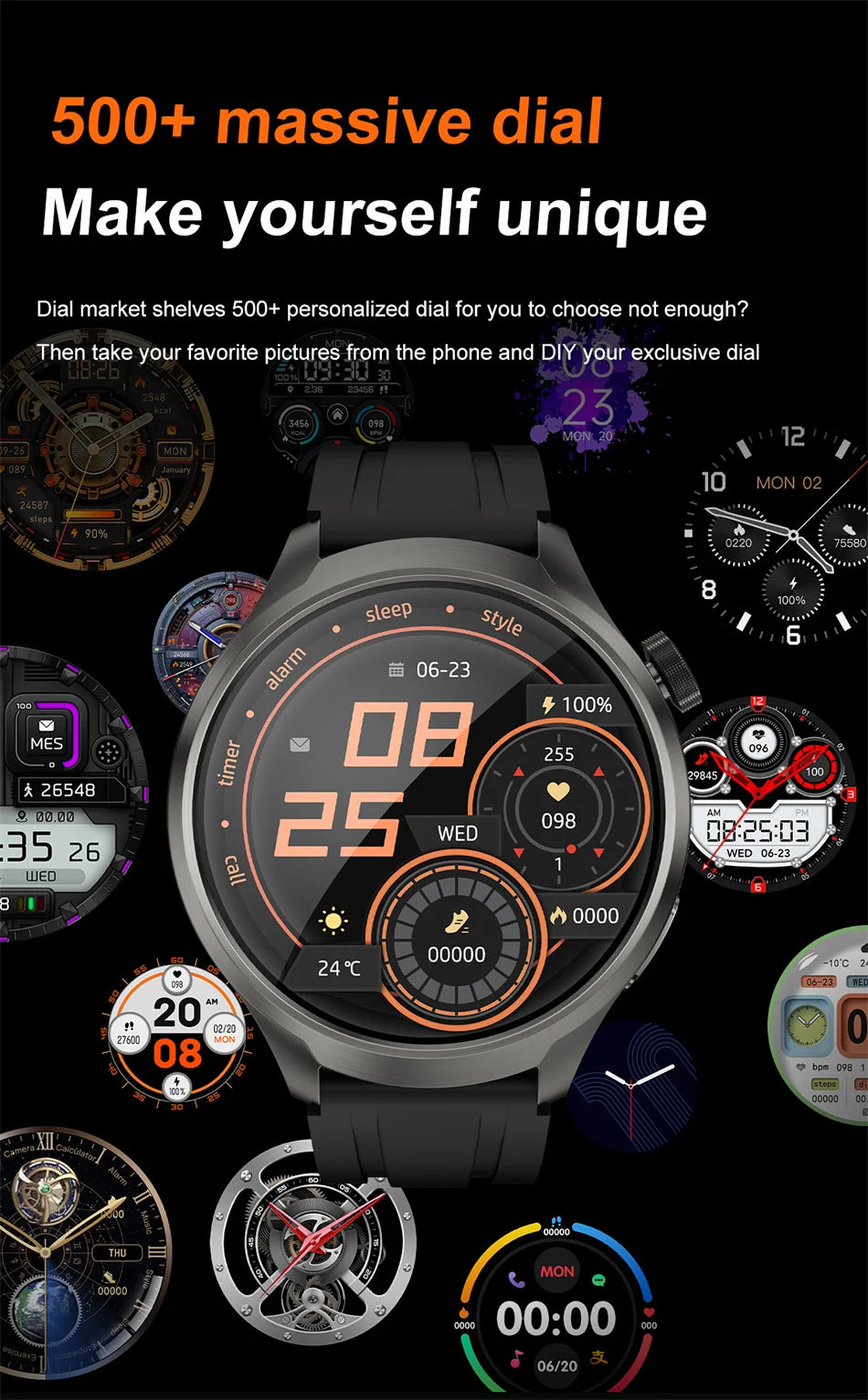 2024 New Watches 1.85" AMOLED Screen GPS Sport Smart Watch Men NFC Compass Heart Rate Waterproof Bluetooth Call Smartwatch Women