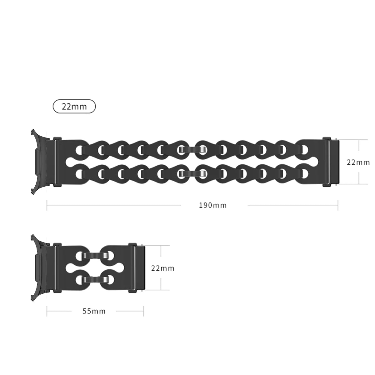 Silicone Chain Strap for Samsung Galaxy Watch 7 Ultra 47mm Wristband Band Bracelet for Galaxy Watch 47MM Replacement Watchband