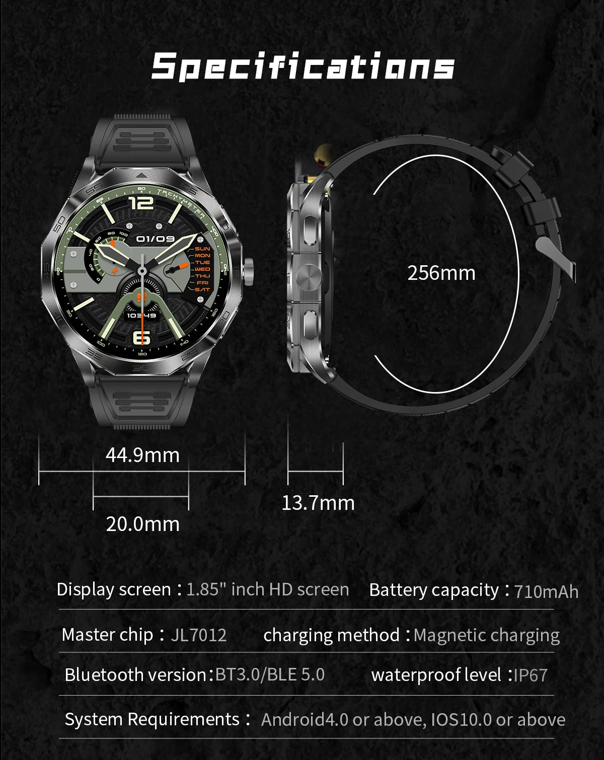 2024 New Men Compass Smartwatch Bluetooth Call GPS Track 400+ Free Dial 1.85" Ultra AMOLED Screen Waterproof Sports Smartwatch