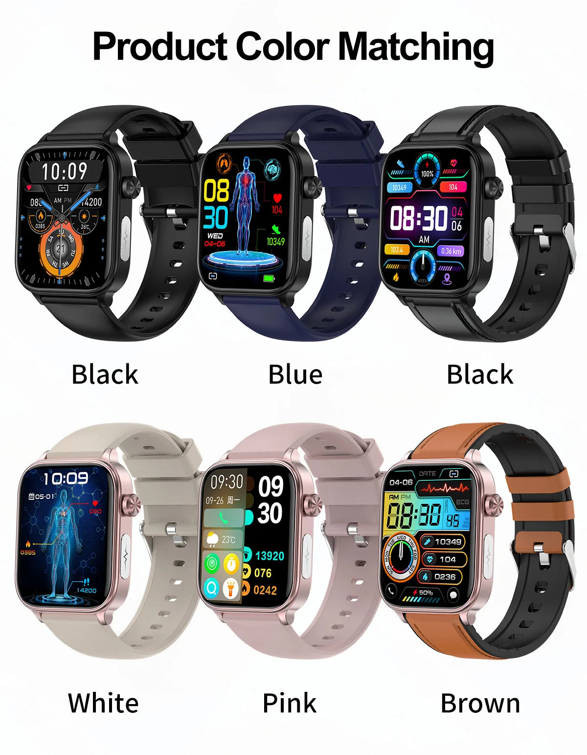 2024 New ECG Smart Watch Women for Android Xiaomi Ios Watches 1.96 Inch Blood Glucose Lipid Health Tracker Calls Smartwatch Men