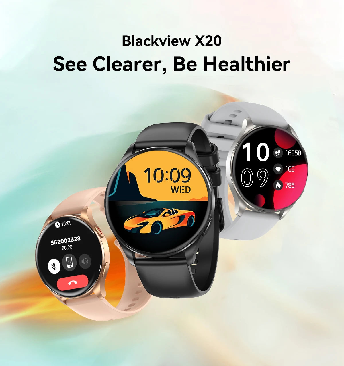 [World Premiere] Blackview 2024 New Smartwatch X20 Watch AMOLED Display Hi-Fi Bluetooth Phone Calls Health and Fitness Tracking