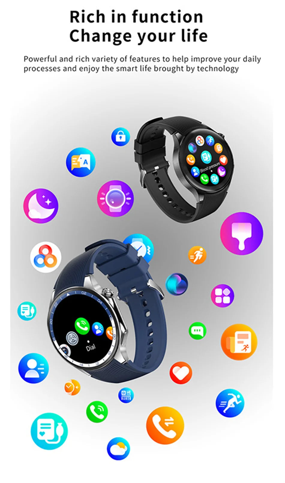 For HUAWEI OPPO Watch X High-End Business Watch Music Playback Smartwatch Men Sports Fitness Waterproof Bracelet 2024 New