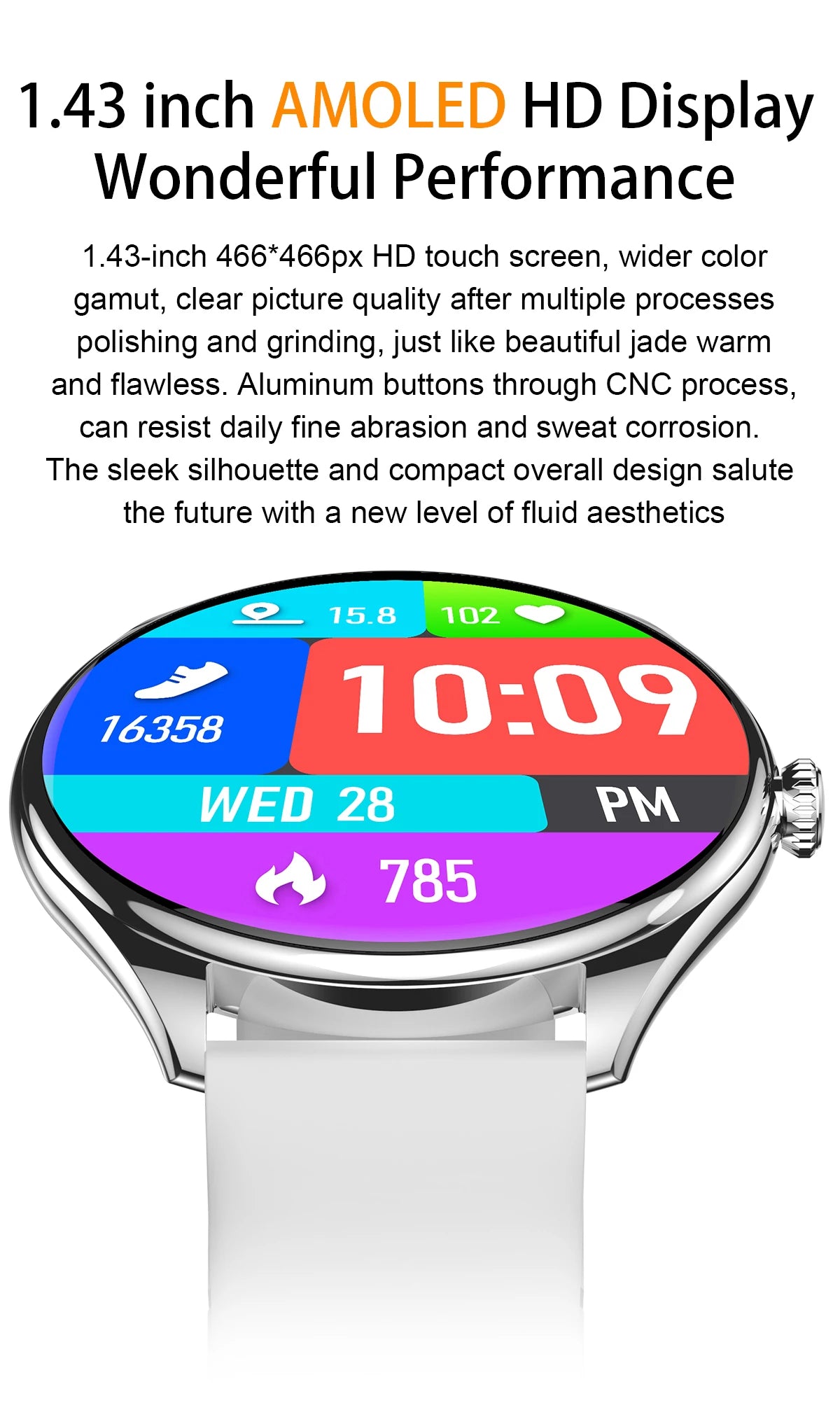 2024 Bluetooth Call Women Smart Watch AMOLED Full Touch Fitness IP68 Waterproof Men Smartwatch Lady Clock + box For Android IOS