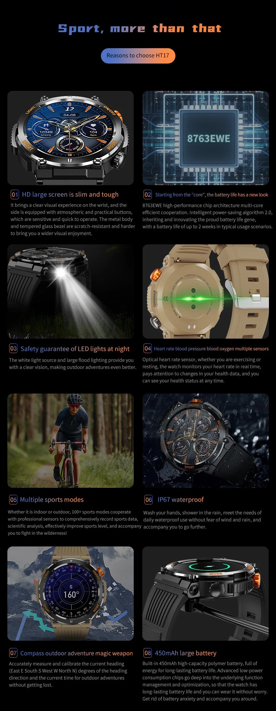 LIGE New Smart Watch Men Outdoor Sport Bluetooth Call Fitness Bracelet With Black Wristwatch LED Flashlight Smartwatch 2024 +BOX