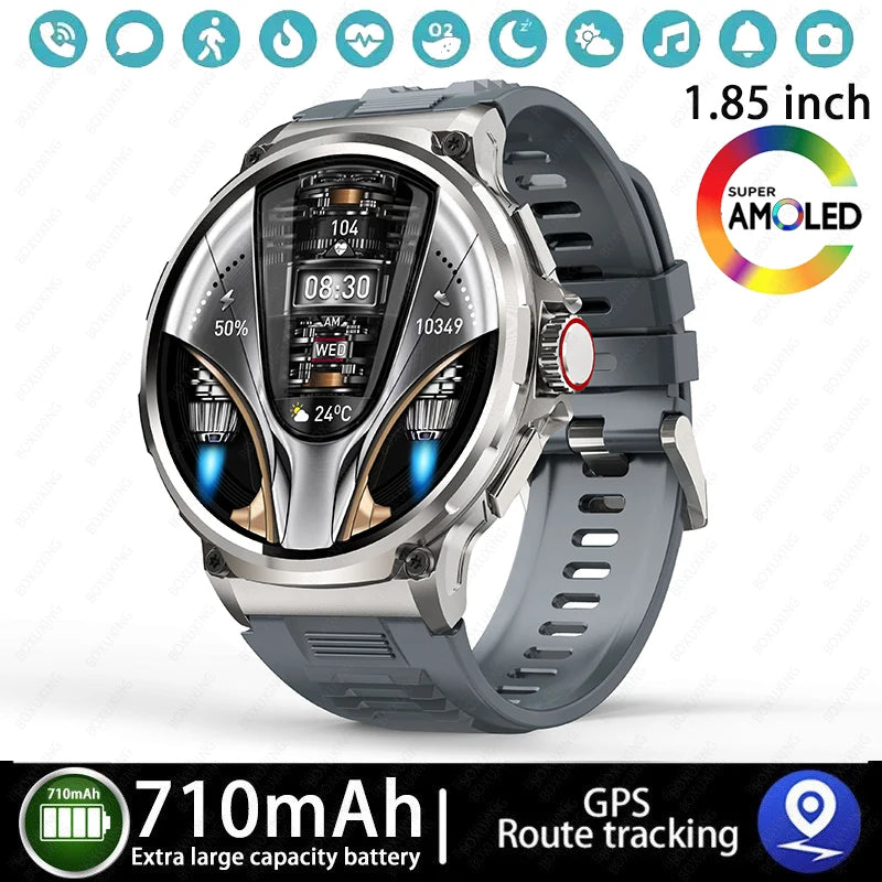 710 mAh  Large Battery 2024 New 1.85-inch Ultra HD Smart Watch Men Bluetooth Call Sports Fitness smartwatch For Huawei Xiaomi