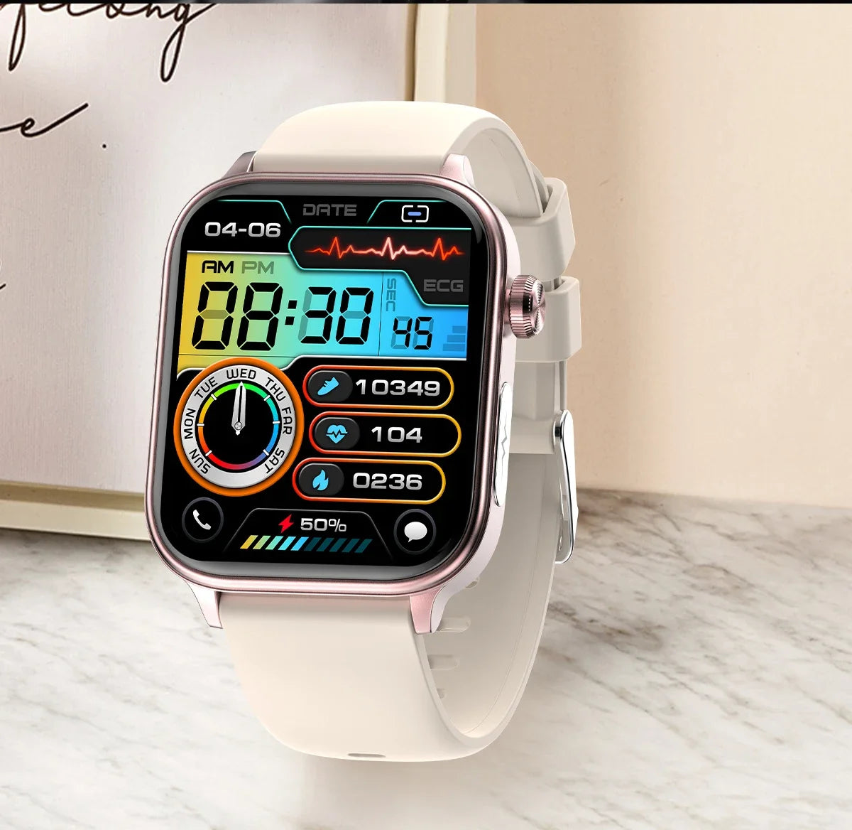 2024 New Women Medical Grade ECG+PPG Uric Acid Non-Invasive Blood Sugar Smart Watch Men Heart Rate HD Bluetooth Call smart watch