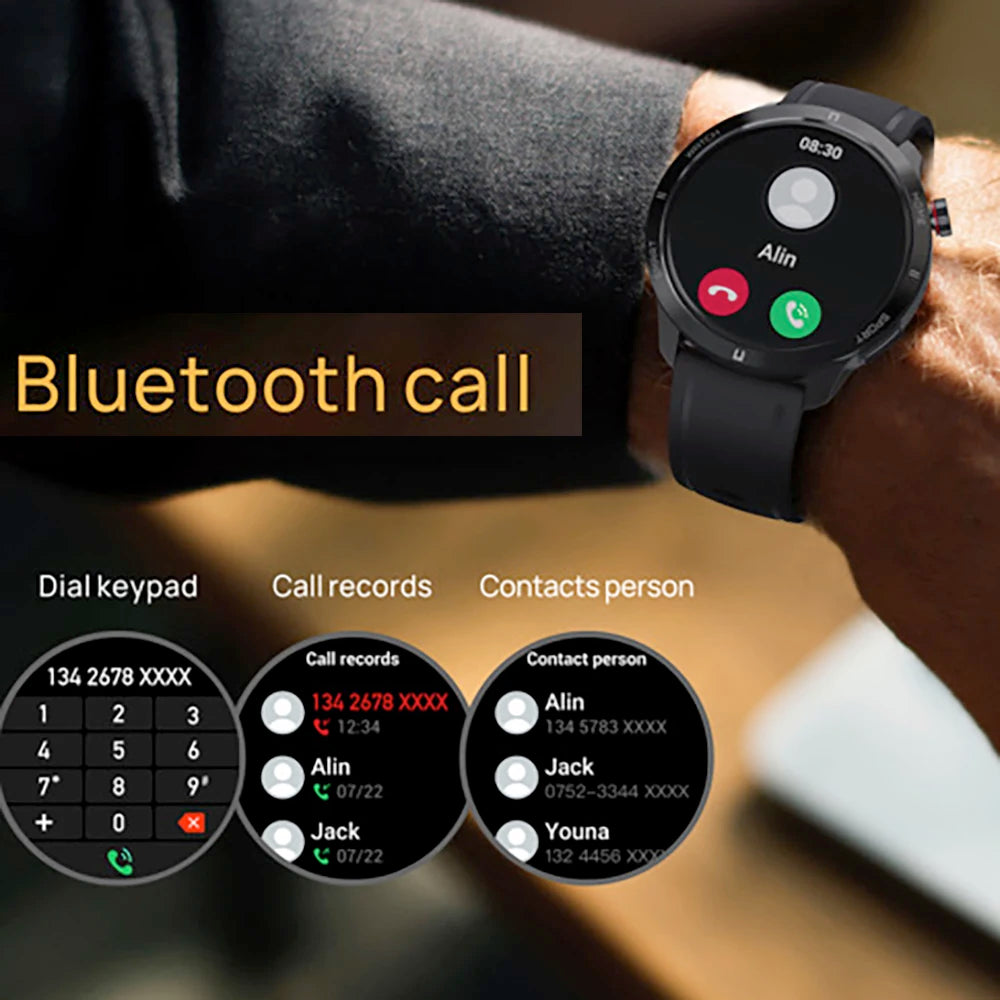 New Men 1.43" AMOLED Screen Blue Tooth Call Smart Watch 100+ Sports Heartrate Health Monitoring Waterproof Women 2024 Smartwatch