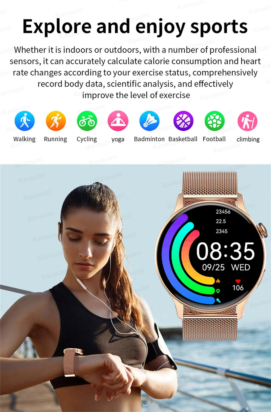 2024 Smartwatch Women 466*466 AMOLED 1.43" HD Screen Always Display Time Bluetooth Call IP68 Waterproof Sports Smart Watch Men